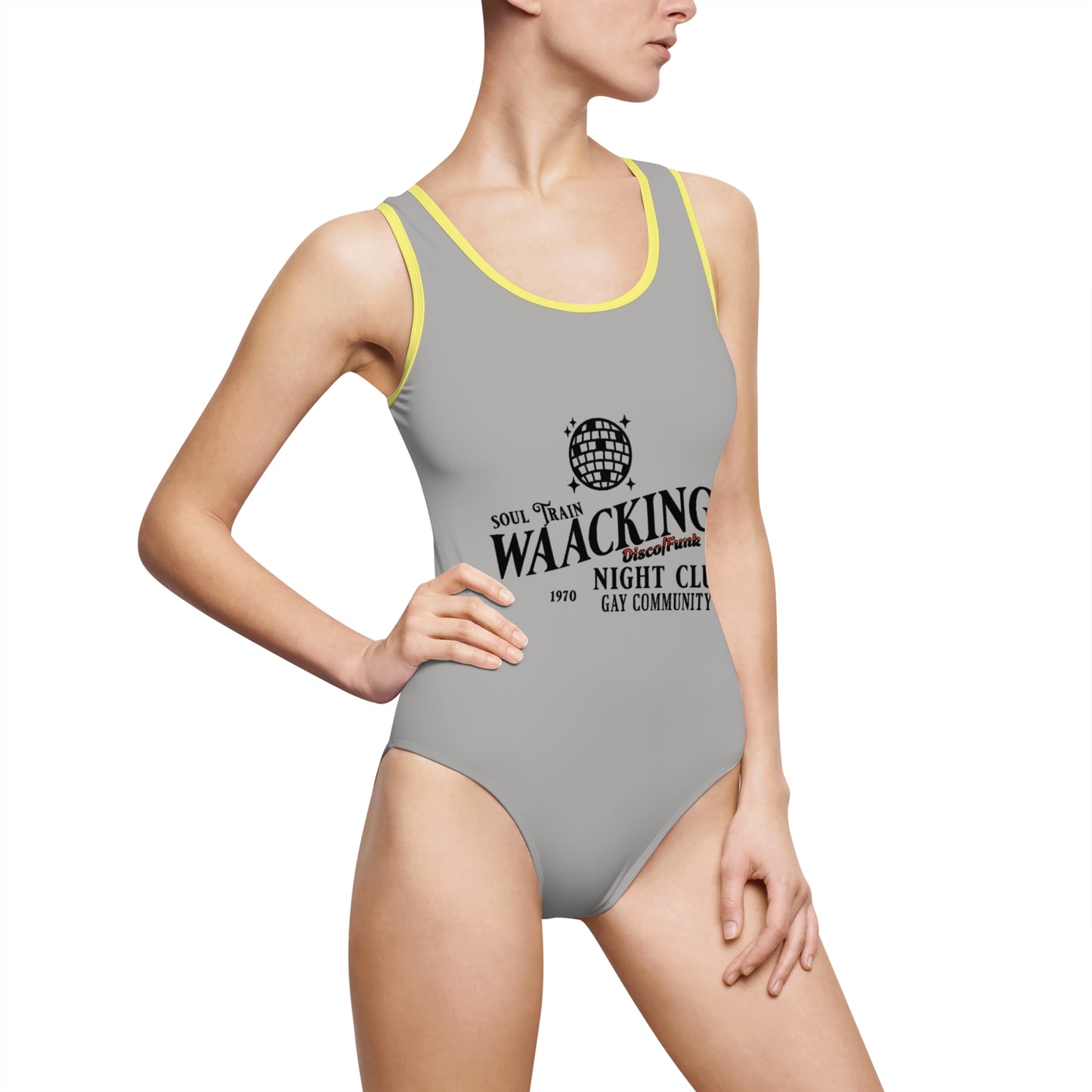 Swimsuit, Retro Dance Inspired One-Piece for Women, Waacking Body Training, Vintage Swimwear, Beach Dancewear, Retro Swimsuit for Women