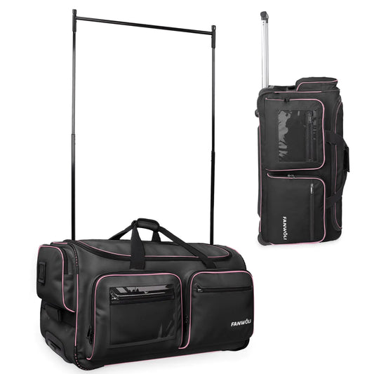 Fanwoli 28" Dance Bag with Garment Rack | Upgraded Stable System & Fabric | More Lightweight & Wear-Resistant | Ideal Competition Duffle Bag for Dancers Livestreamer Athletes